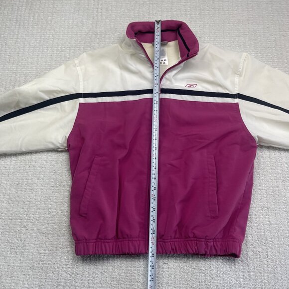 Y2K Retro Reebok Pink / White Windbreaker Jacket Woman Small Full Zip VTG - Picture 12 of 15